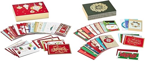 Hallmark Surtido de tarjetas de Navidad hechas a mano en caja y surtido de tarjetas de Navidad hechas a mano