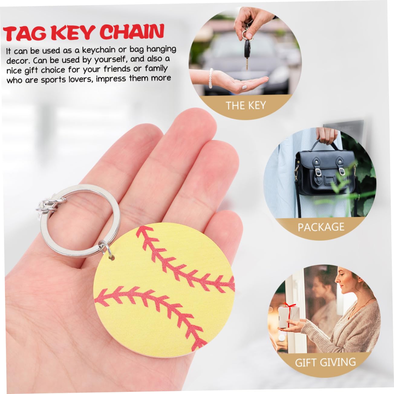 BESPORTBLE Portachiavi Da Softball Keychain Per Le Chiavi Portachiavi Per Ragazzi Attrezzatura Sport Fan Portachiavi Softball Per Ragazzi Portachiavi Per I Giocatori Lega