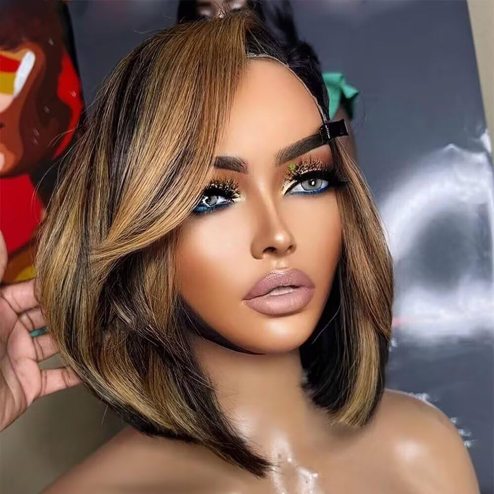 boby✂︎ページ　　thehighlights Shoulder Length Middle Part Layered Wavy Brown with Sandy