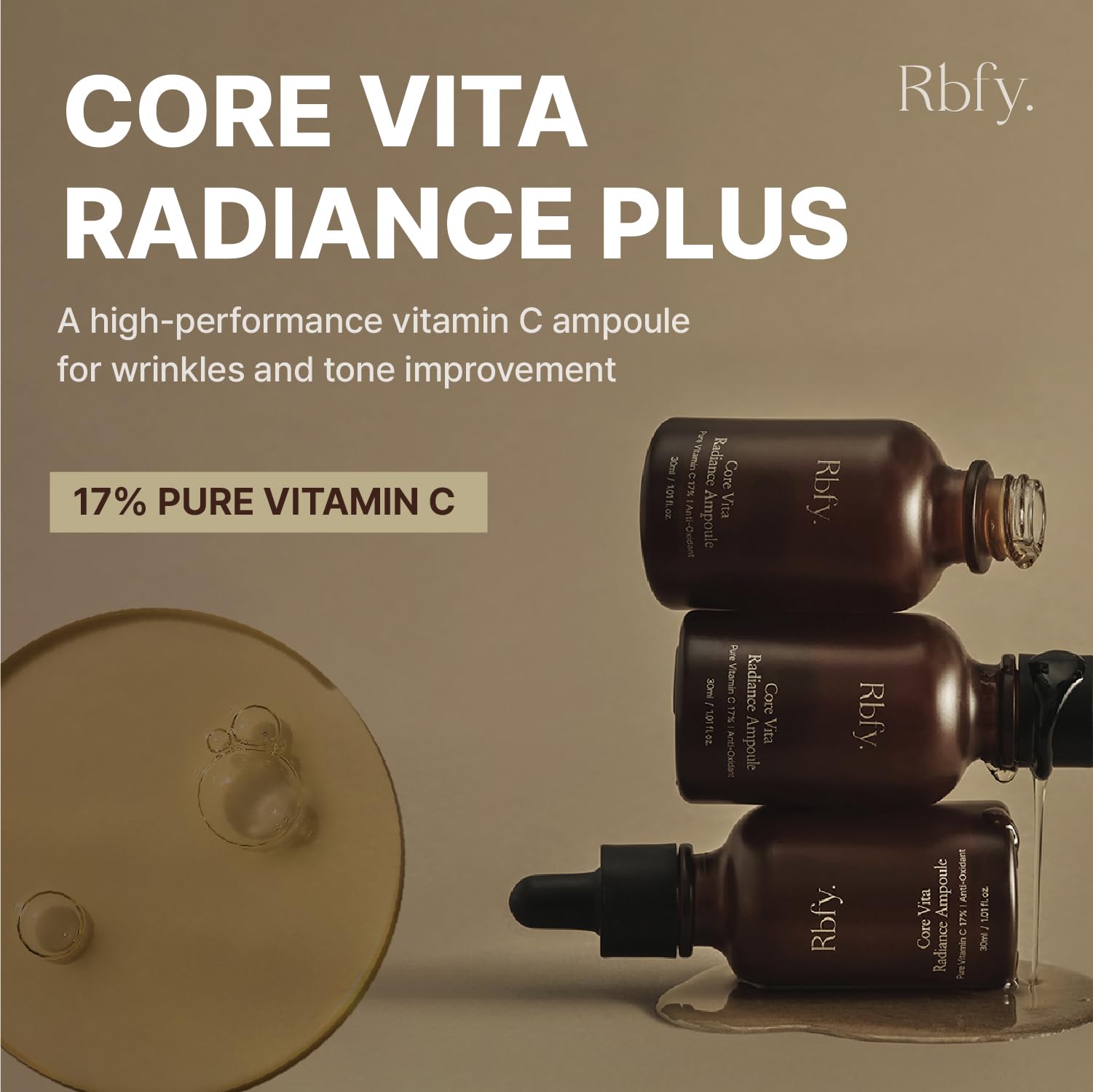 Rbfy Core Vita Radiance Ampoule, 17% Pure Vitamin C Face Serum