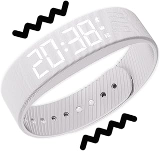 ETUCYNG 振動アラームウォッチ 静音バンド型腕時計アラーム 歩数計・振動・ストップウォッチ機能付き 深い眠りの人に適したウェアラブルアラーム 朝の起床時の提醒、ジョギング時の時間計測、図書館での勉強時間管理に最適