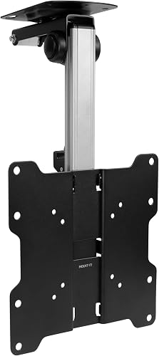 Mount-It! MI-4222 TV Ceiling Mount Kitchen Under Cabinet TV Bracket Folding, Retractable, 90 Degree Tilt, Fold Down, Swivel for 17 to 37 inch LCD, TV, LED, Monitor, Flat Screens up to VESA 200x200