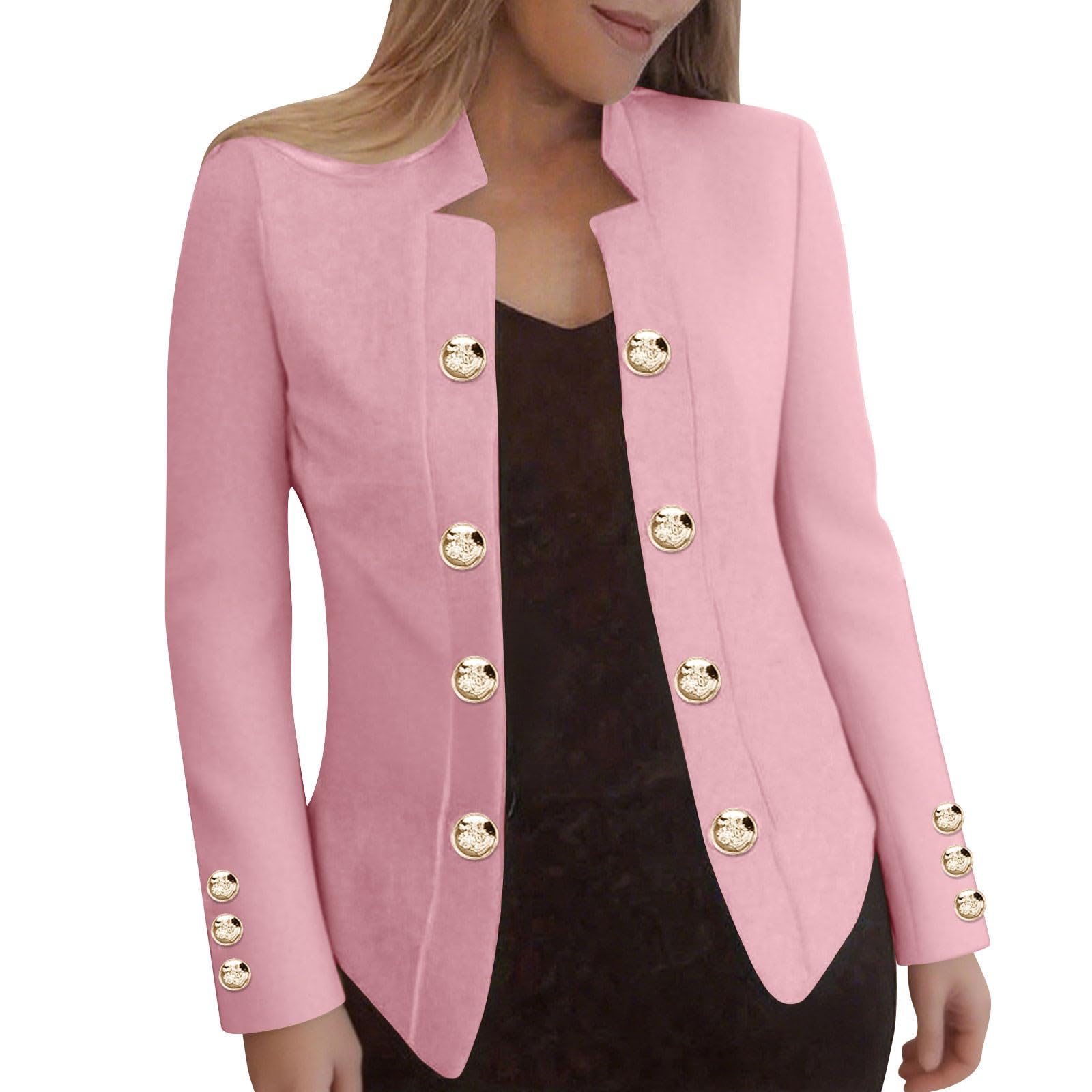 Blazers for Women Fashion Cardigan Solid Long Sleeve Jackets Casual Button Business Open Front Office Suit Jackets