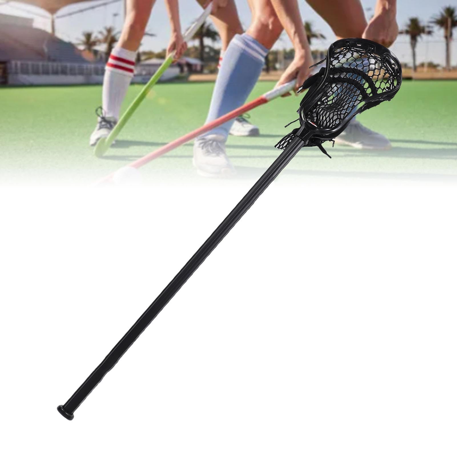 30 -calowy Aluminiowy Sztyft Lacrosse z kieszenią siatkową i rękojeścią dla środowiska Gry o Wysokiej Wytrzymałości (BLACK)