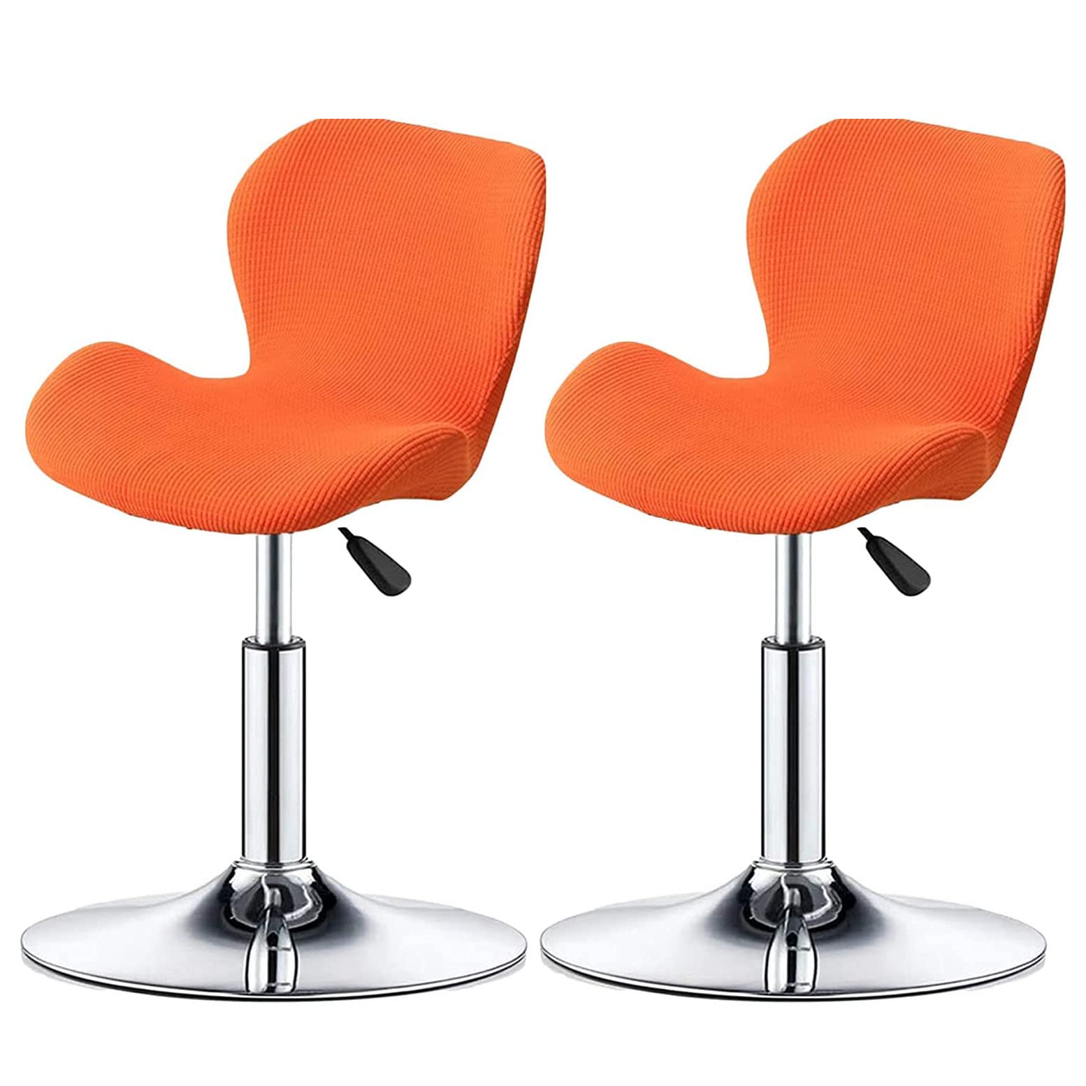 XGANGM Stretch Bar Stools Covers Slipcovers Curved Counter Swivel Pub Bar Chair Slipcovers Set of 2/4/6 Low Back Modern Bar Stools Chairs Protector Covers Kitchen/Dining Room,orange,2PCS