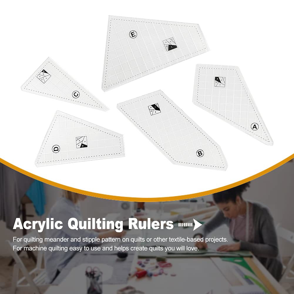 dauyavv - Set di 4 righelli trasparenti per trapuntatura e cucito, stencil fai da te in acrilico per cucito e patchwork