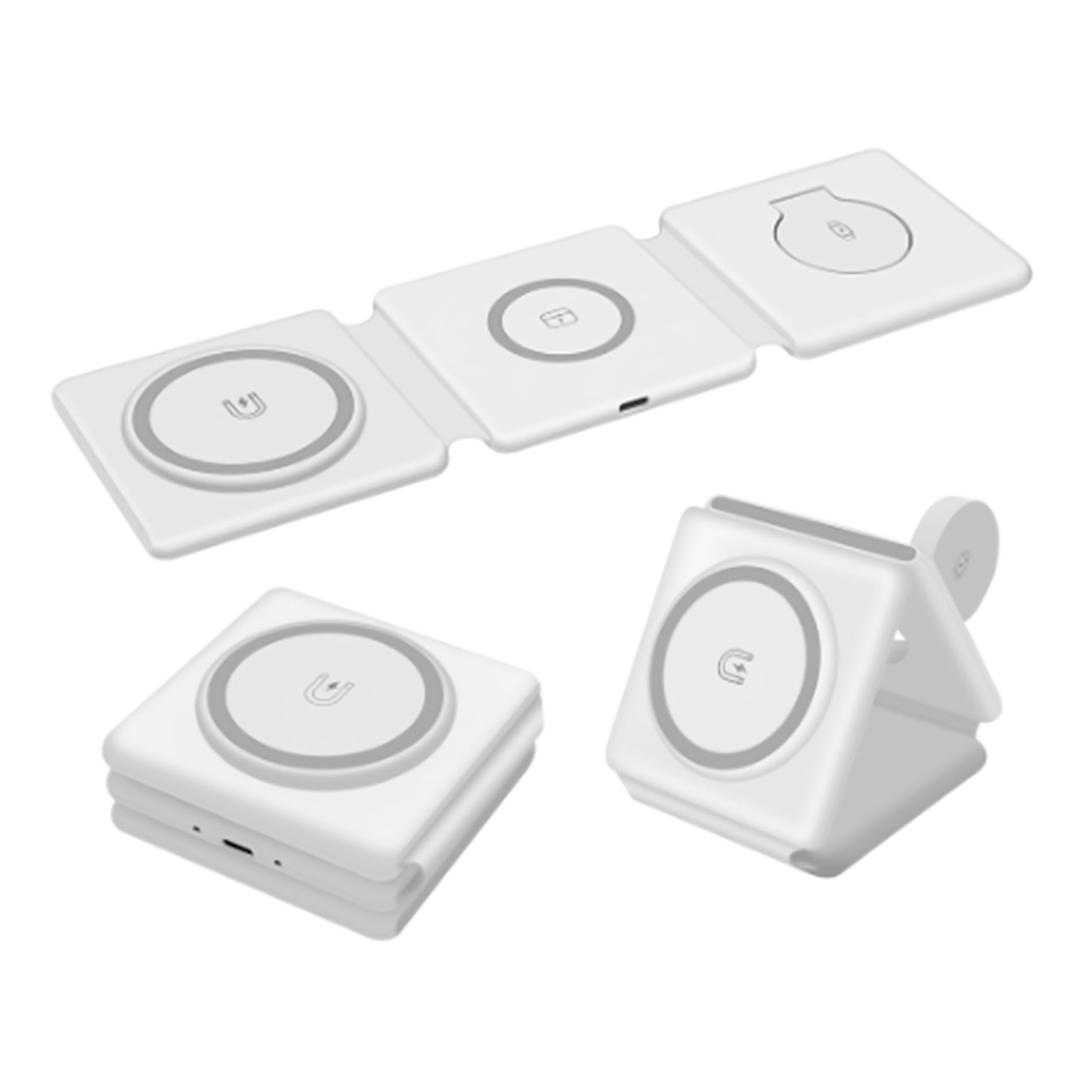 BackSolutions 3 in 1 Foldable Wireless Charger, 15W Magnetic Wireless Charger Station Compatible with iPhone 14,13,12 Pro Max/Pro/Mini/Plus,iWatch 8/7/6/ SE/5/4/3/2,AirPods