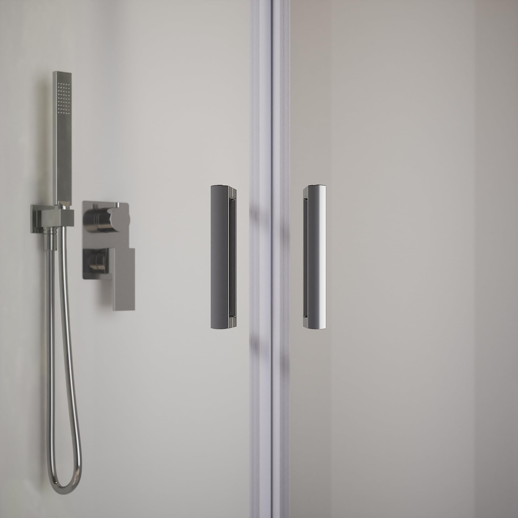 Box Doccia Semicircolare Vetro Temperato 6mm h185cm Profili Cromati modello Tonga (Vetro Trasparente, 75x75cm)