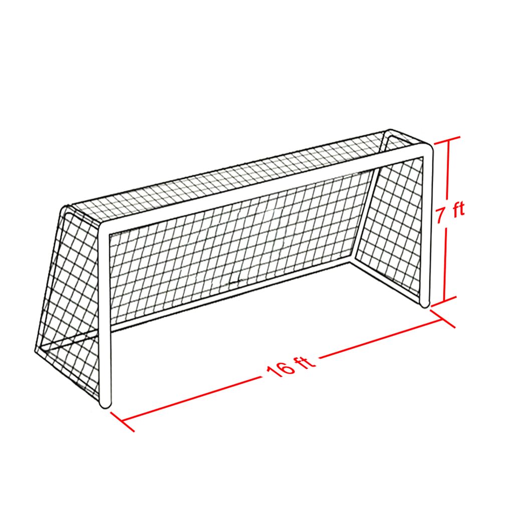 Luwint Fußballtornetz, strapazierfähiges Polyester, Ersatznetz, weiß, 4,8 x 2,1 m, Jugendliche
