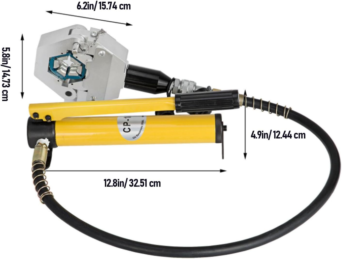BAFOVY Hydraulic AC Hose Crimper Kit, Aluminum Alloy Manual Tool with 12 Dies, Efficient Hydraulic System for Car AC Hose Repair