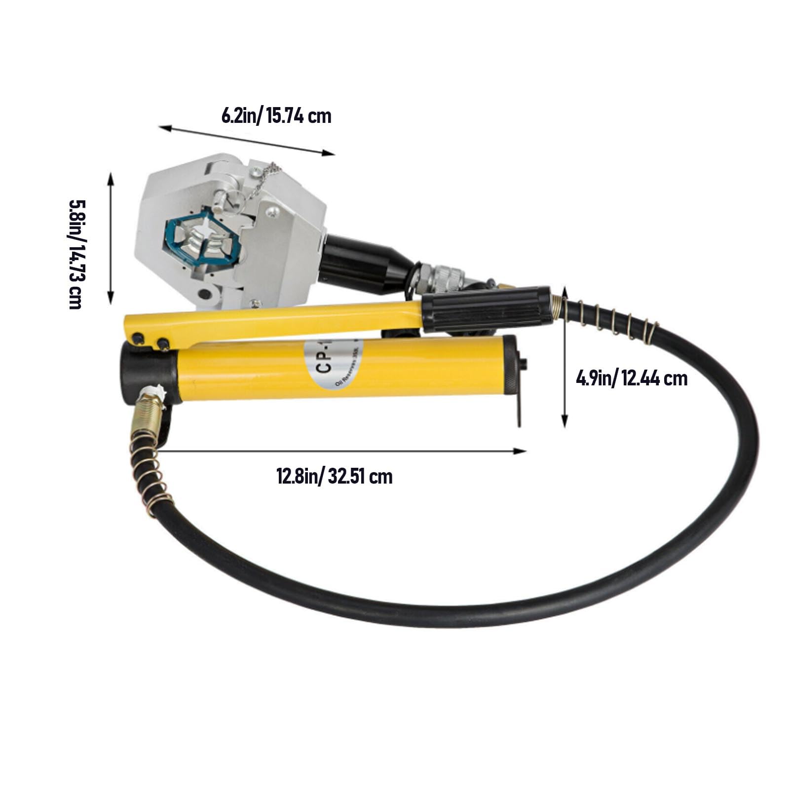 Pince à sertir hydraulique, écarteur de Brides hydraulique YQ-30 8 tonnes, séparateur Manuel Portable en Acier allié, kit d'outils de Division pour cuivre et Aluminium (Jaune)