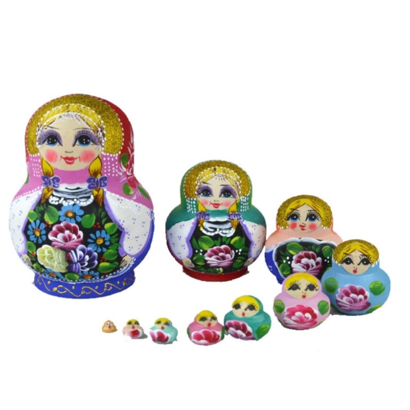 Matroschka Matroschka-Puppen Nistpuppen-Set Mit 10 Stück Traditionellen Matroschka-Wunschpuppen Spielzeug Weihnachten Geburtstagsgeschenk Wohnkultur Russische Puppen