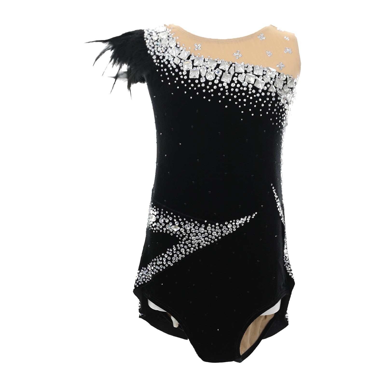 GICIR Justaucorps De Gymnastique Rythmique For Filles Et Enfants, En Velours, Sans Manches, Personnalisé, For Danse, Performance, Compétition
