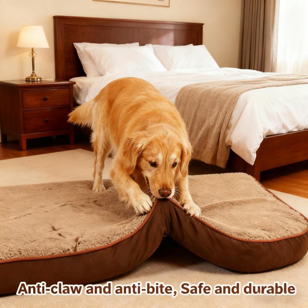 Dog Bed with Waterproof Inner Liner, Removable Cover, Egg Crate Foam Dog Beds, Easy to Clean，36×26Inch，Gray