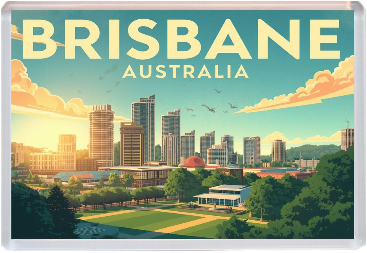 Baked Bean Store Multicolor Brisbane - Australia - Jumbo Artistic Fridge Magnet 96 X 67Mm Bbsfhm3170