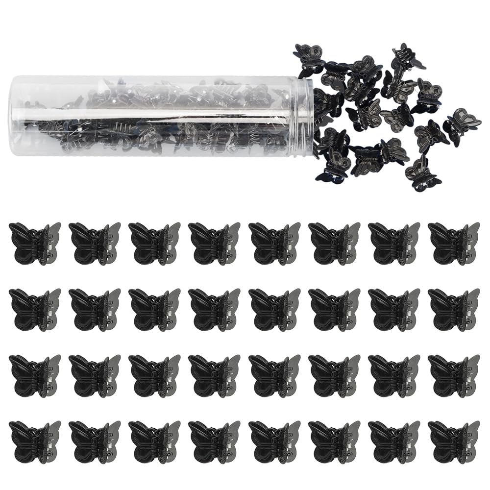 Ahoney 60PCS Mini Black Butterfly Hair Clips for Hair with Box 90s Y2k Hair Accessories for Girls Women - Image 8