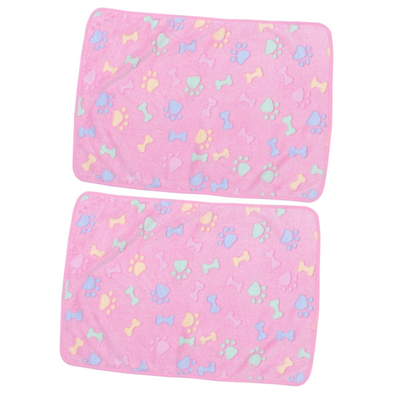 Couverture fleece pour animaux Kisangel évitant les poils sur le lit, tapis lavable rose