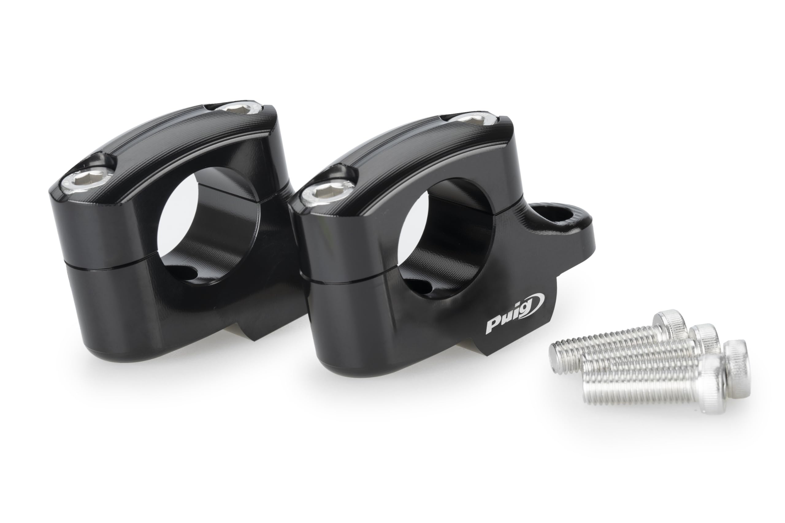 Puig 22180N Pullback Risers, raise and bring the handlebar closer to improve ergonomics, comfort, and maneuverability while riding, Black