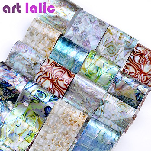 Nail Foil 16 Sheets Gradient Maze Shell Marble Stone Design Nail Sticker Transfer Foil Wraps Decals Diy Nail Decoration For Women Girls #TOP1