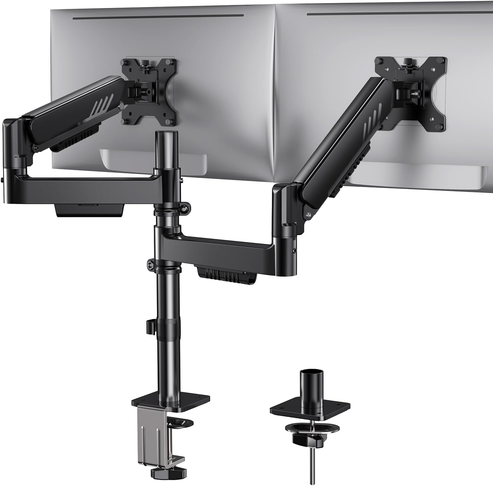 Huanuo 2 Screen Monitor Stand For 13 To 32 Inch Monitors, Pc Arm 9 Kg Per Arm, Adjustable Height Gaming Support With Tilt, Swivel And Turn, Vesa 75/100 Mm