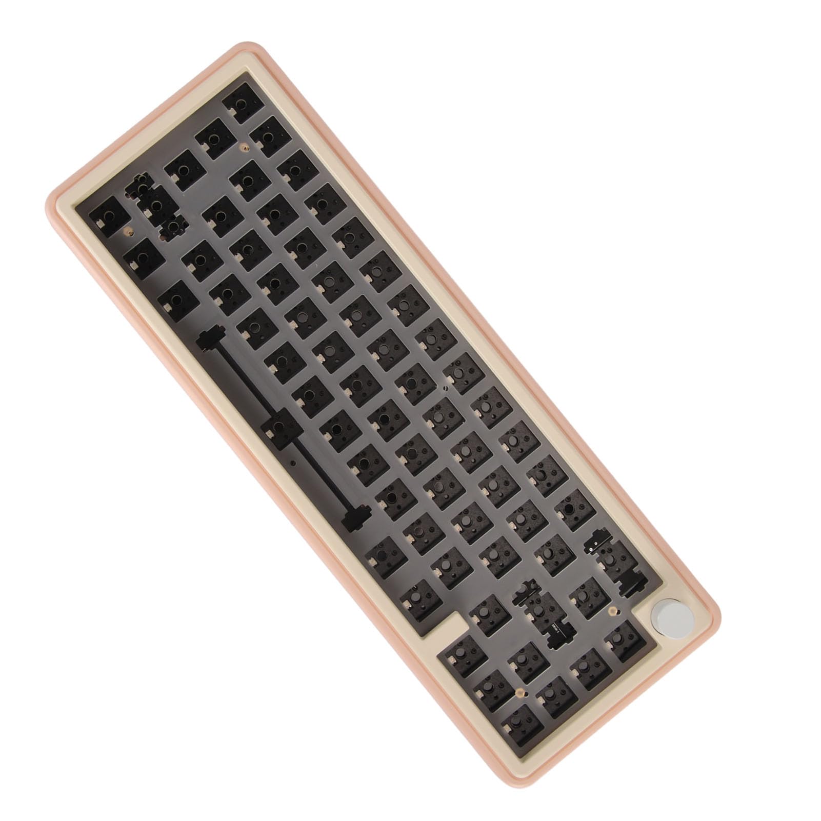 Kit de Teclado Mecánico Modular de 67 Teclas, Diseño Compacto Barebones Hotswap para Usuarios de, Aleación de Aluminio CNC (Rosa)