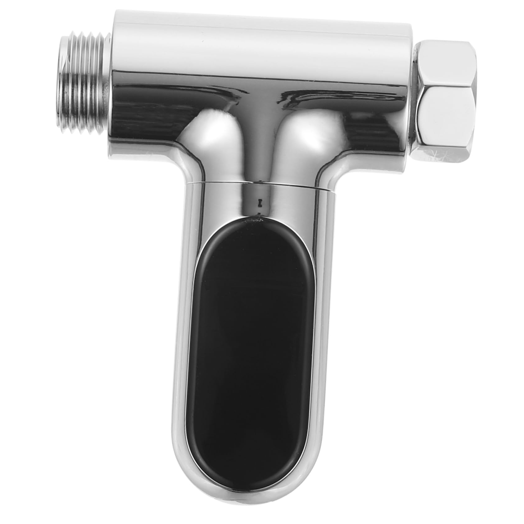 Termometro Acqua Digitale LED per Doccia a 12 Lati Argento | Rotazione Schermo 360°, Generatore di Flusso Integrato, Filettatura Standard 1/2 Pollice