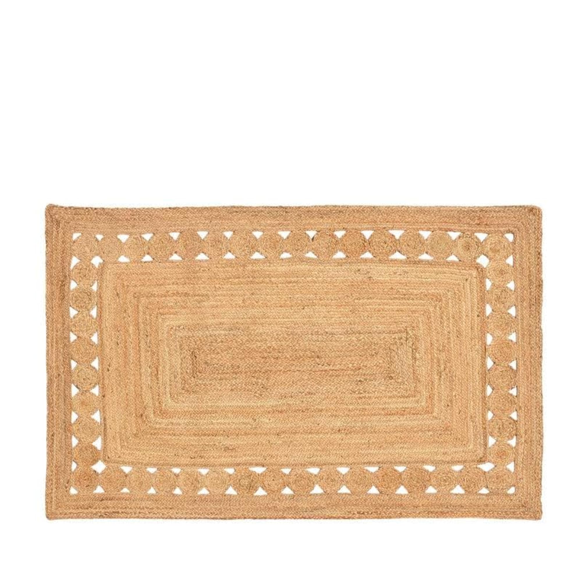 Jute Braided Reversible Hand Woven Rectangular Rug Carpet Mat
