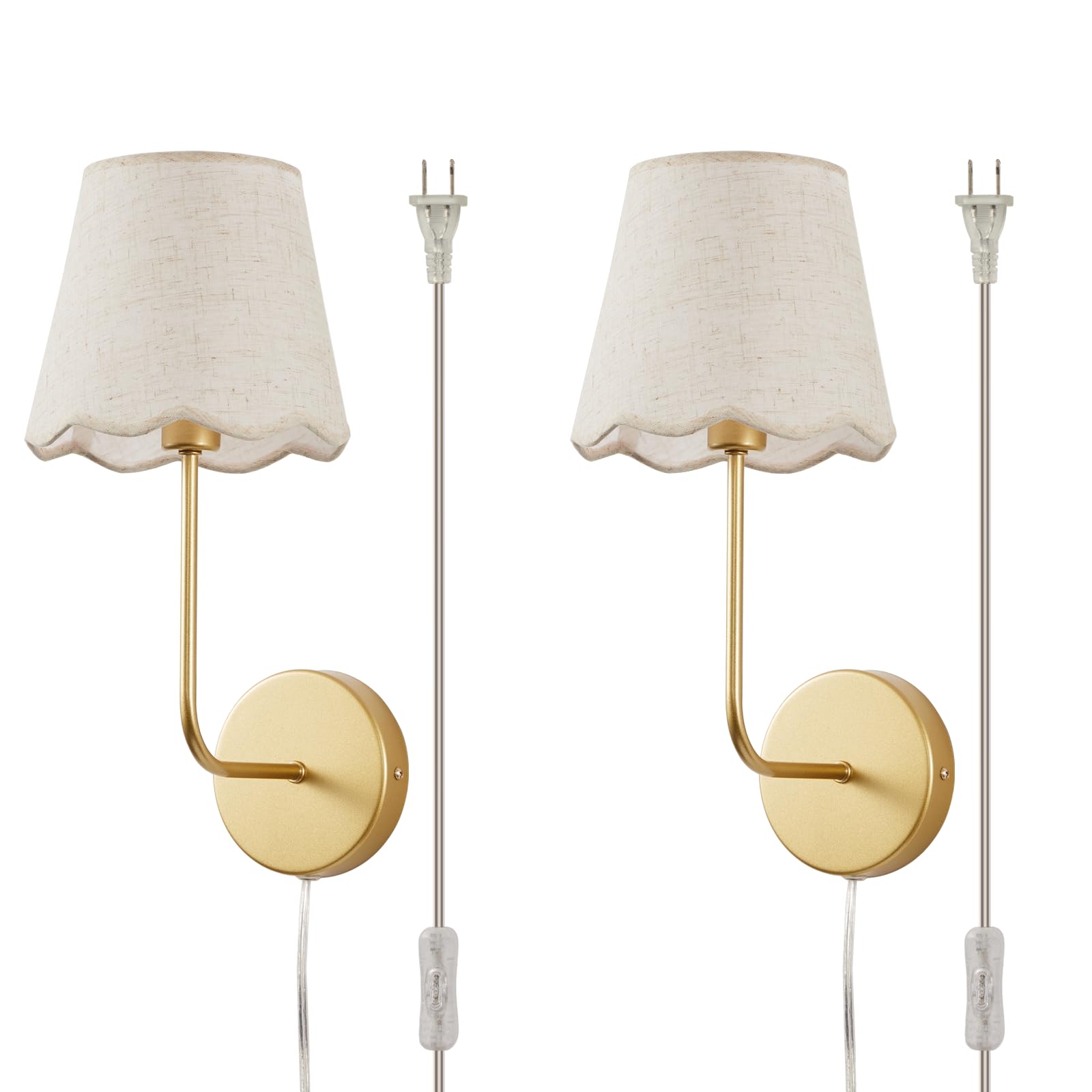 Photo 1 of Yejowelyn Boho Fabric Wall Sconces Set of 2 Plug-in