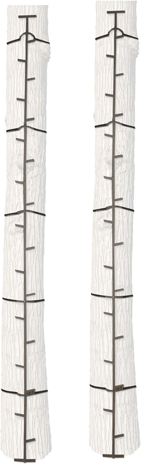 Big Game Outside Outdoor Quick Stick Heavy Duty Portable Steel Ladder Safe Tree Climbing System Hunting Accessory, 20 Feet Tall (2 Pack)