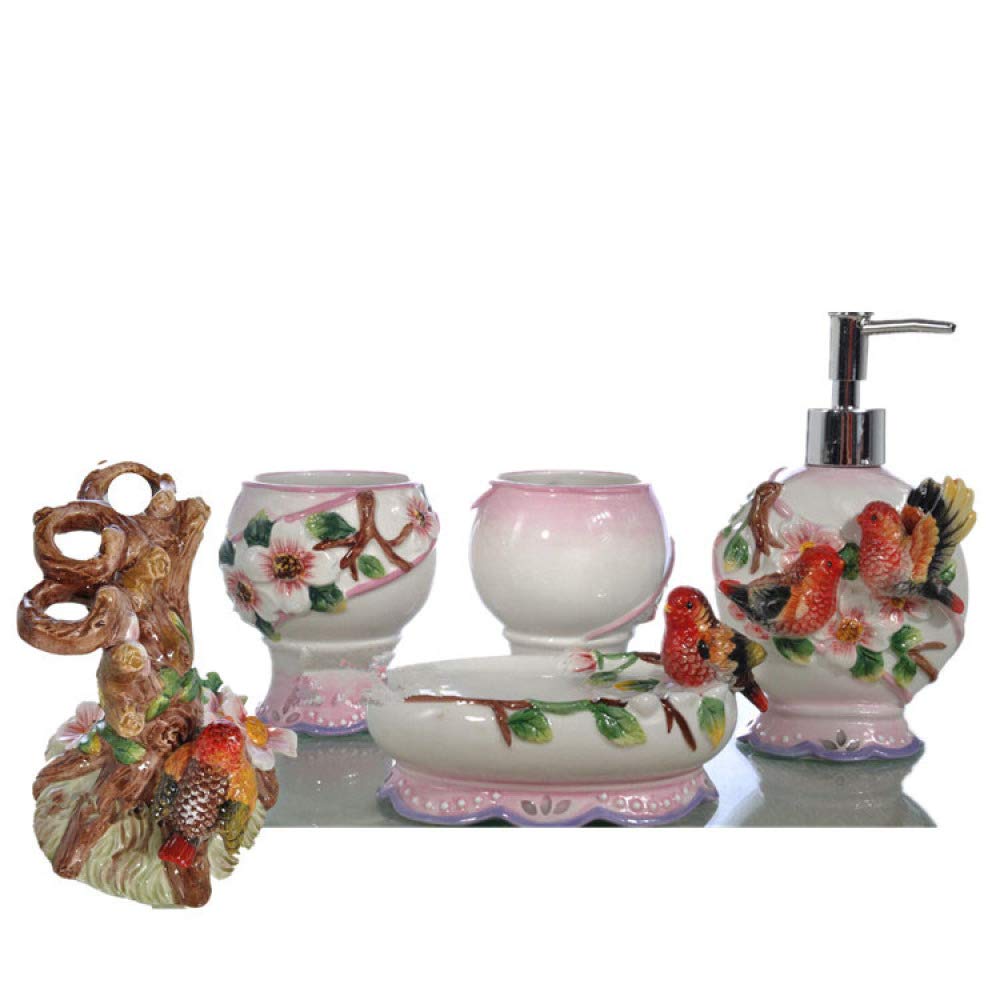 Badezimmer Keramik Fünfteilige, Badezimmer 5-teiliges Keramisches Badezimmer-Toilettenartikel-Hochzeitsgeschenk Der Kinder,B