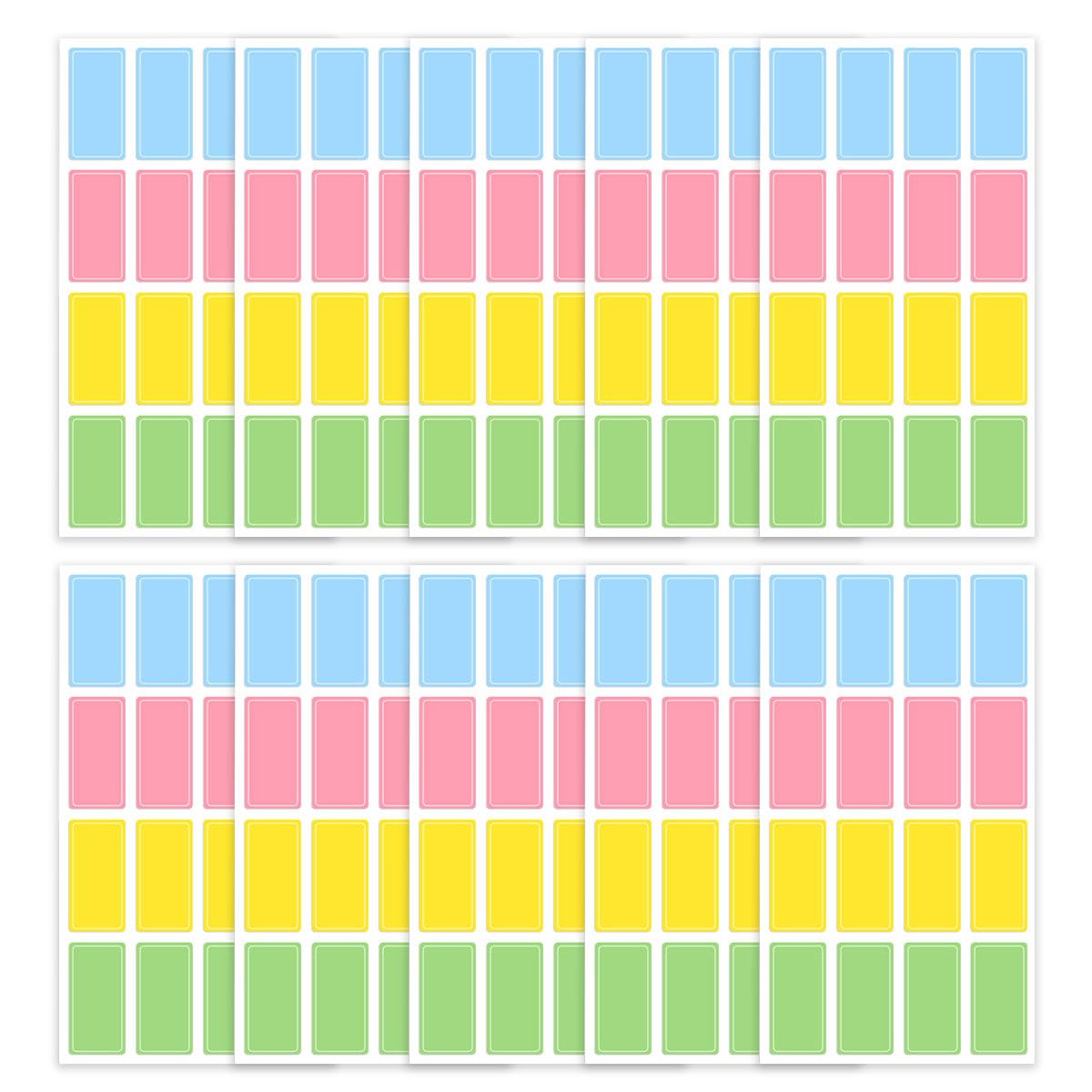 Color Waterproof Labels Stickers, 160PCS Self Adhesive Rectangular Stickers Water Oil Tear Resistant with Perforation Line for Food Containers Kitchen Restaurant Storage Organization 15 * 30mm