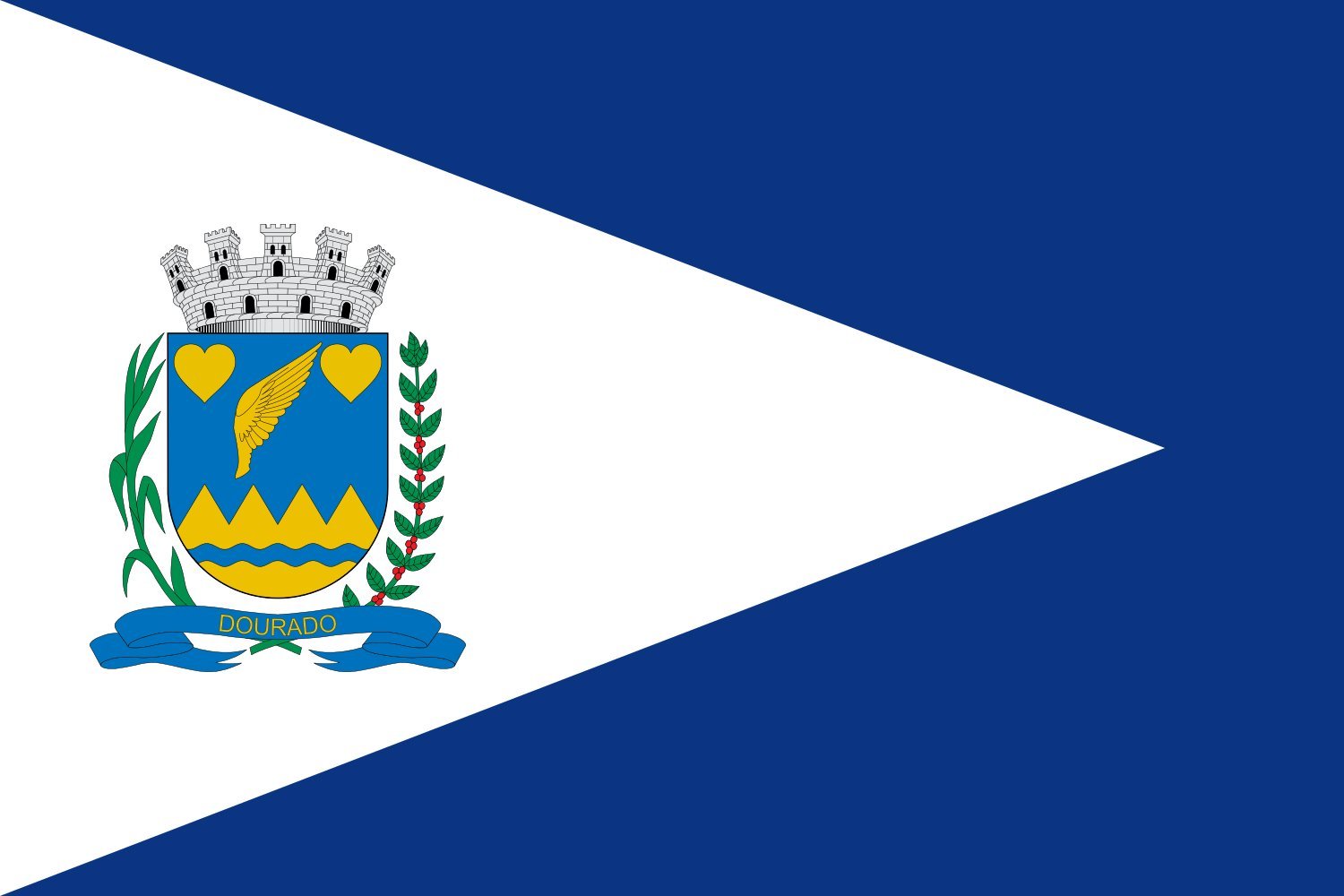 Drapeau Large Dourado SP grand format Municipio São Paulo