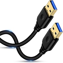 USB 3.0 Cable, 5Gbps High Speed Transfer, USB 3.0 A-A Type Extension Cable Type A-Type A Male to Male with Gold Plated Connectors, Heavy Duty USB Cable, Both Ends, Male to Light, Compatible with