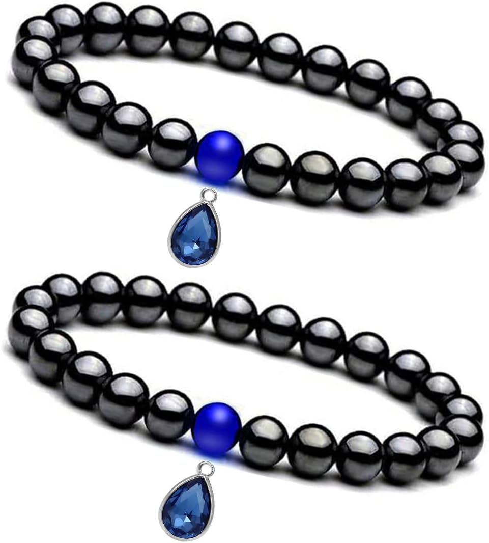 Magnet Bracelet Magnetic Hematite Bracelets Anklets for Woman for Man, Better Health Gift for Family with DIY Pendant
