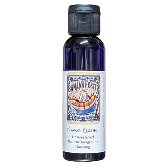 BANANA FOSTER Flavoring by Flavor Essence [2 Ounces- Unsweetened, Natural, Gourmet-Level] Several drops & Stir into Coffee, Tea, Cocoa, Seltzer, Oatmeal, Yogurt, Batters, Doughs, Cookie/Muffin Mixes