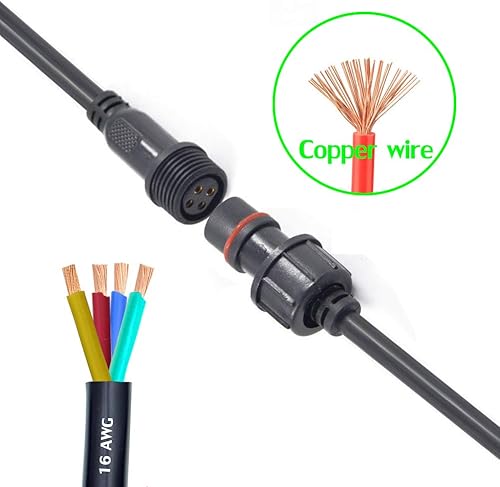Miniatura 21 de Conectores impermeables de 2 cables, conector LED macho hembra de 16 AWG con conectores impermeables de 2 pines, cable de extensión IP68 de 7.9 in