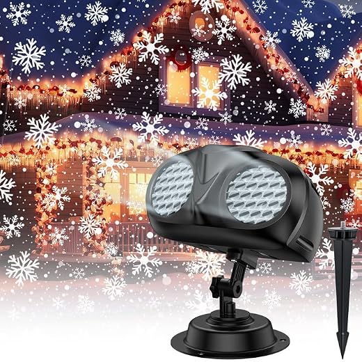 ACELIFE Schneeflocken Projektor Lichter, LED Projektionslampe mit Fernsteuerung außen Innen Weihnachtsprojektor Schneefall Lichter für Weihnachten Neujahr Party Feste
