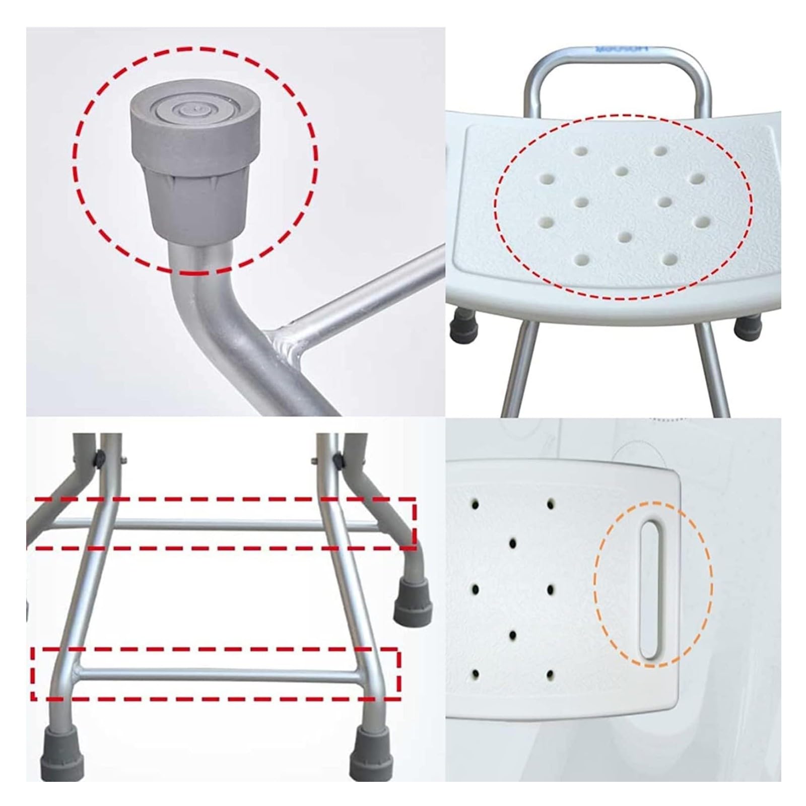 Taburete Baño Plegable,Silla para Ducha Asiento Bañera Portátil,Banqueta Antideslizante,Taburete De Ducha para Ancianos O Discapacitados,Banco De Ducha Silla De Ducha O Baño Plegable