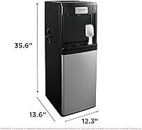 Vista 5 de Frigidaire 3-in-1 Ice & Water Machine – Hot or Cold Bottom-Load Water Cooler Dispenser for 5 Gal Bottle – Built-in Bullet Ice Maker