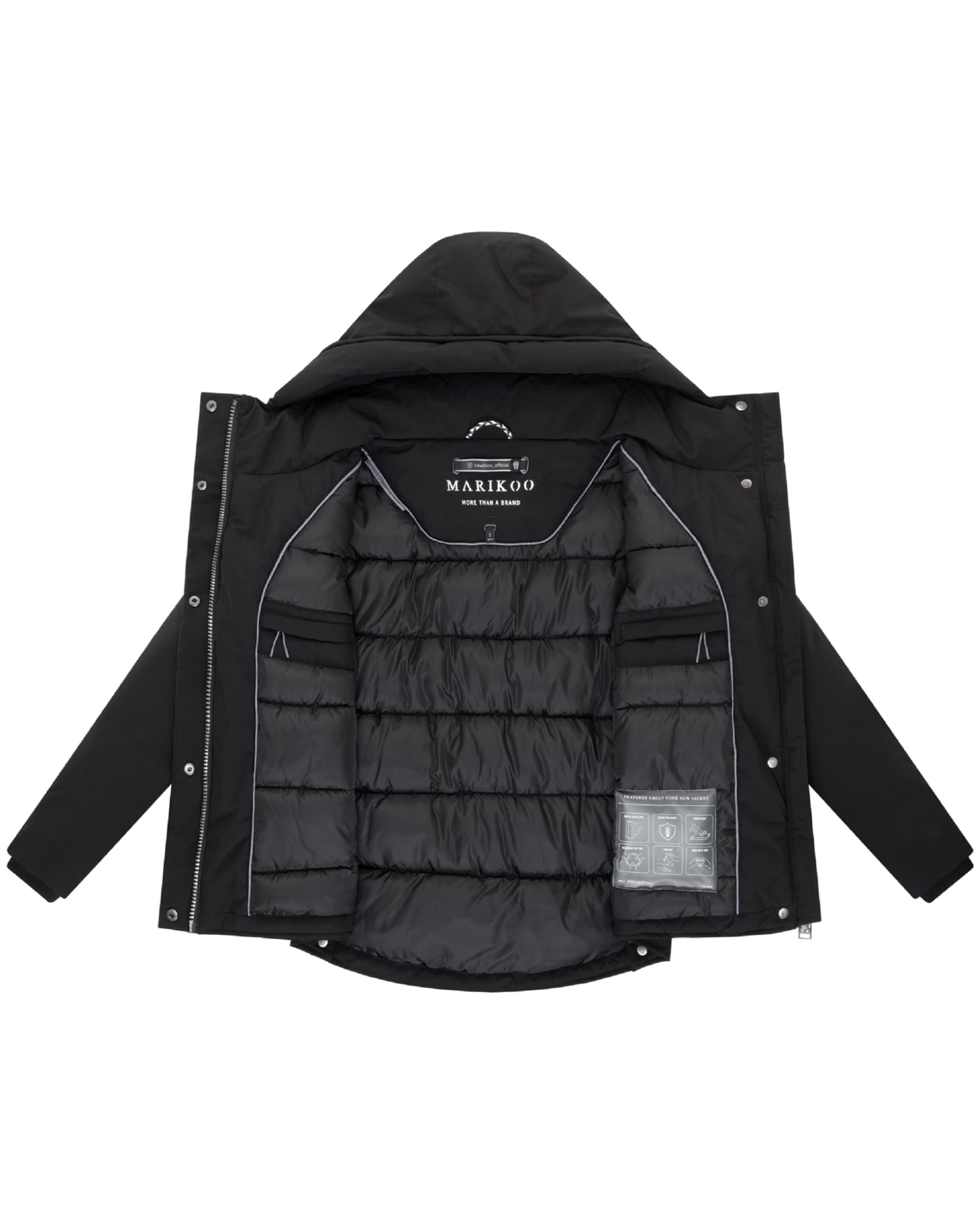 MARIKOO Giacca invernale calda da donna con cappuccio regolabile Yeminaa 16 XS-3XL