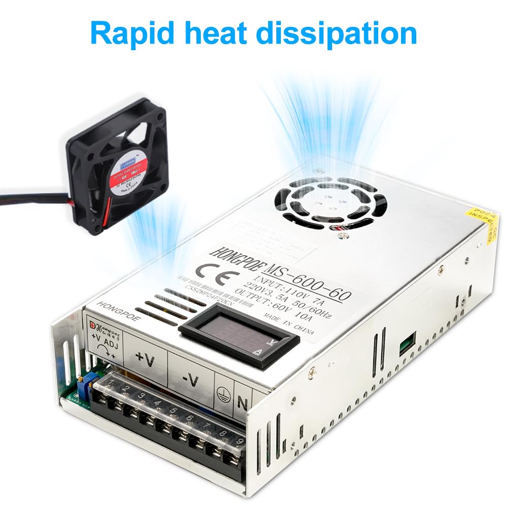 Zasilacz impulsowy 600 W 0-200 V DC, przemysłowy transformator PSU AC na DC 0-200 V, konwerter do taśmy świetlnej LED, kamery CCTV, wzmacniacza audio, drukarki 3D, CNC, (MS-600V110V5A)
