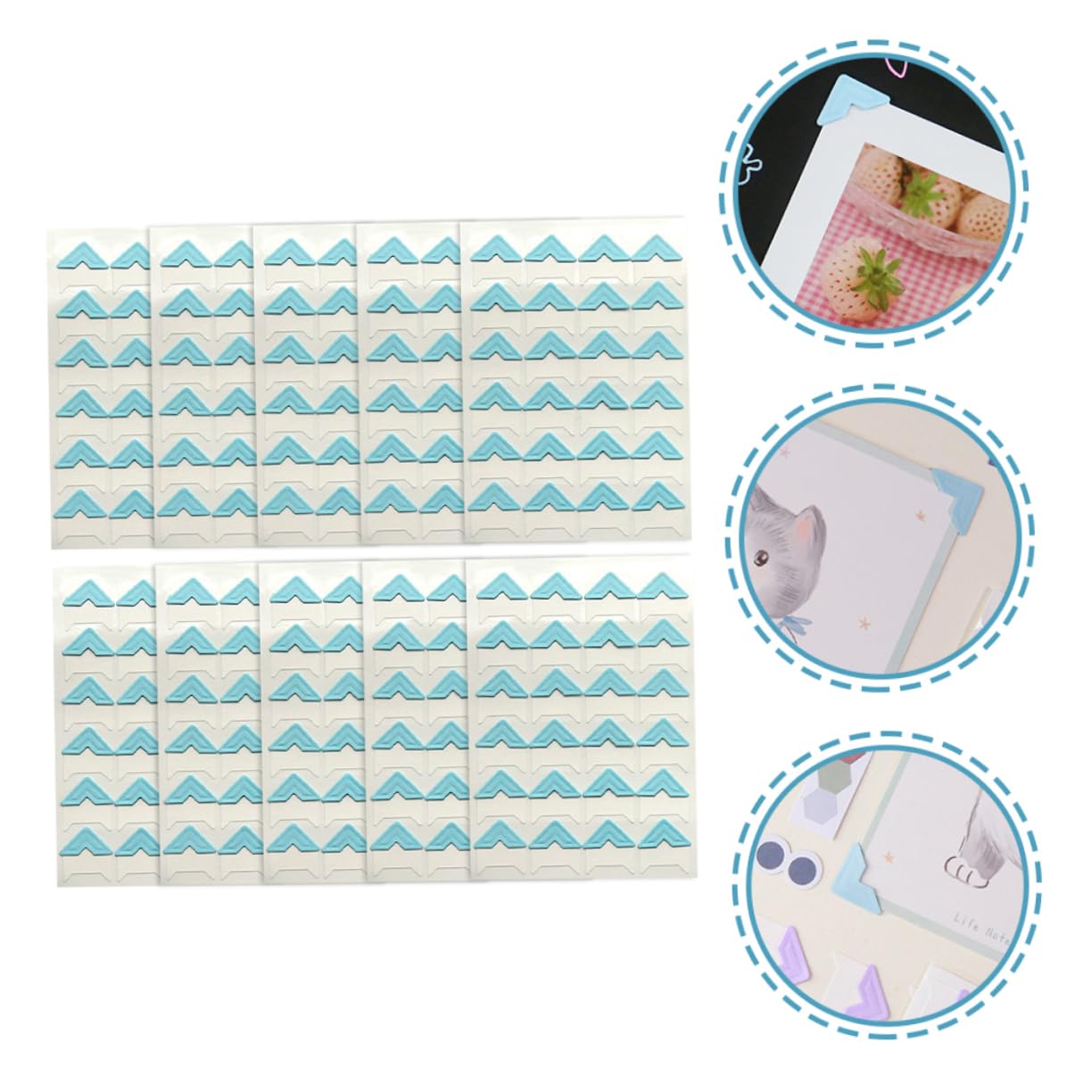 OSALADI Esquinas De Fotos Autoadhesivas Decorativas De Pegatinas Retro Para Álbumes Scrapbooking Y Manualidades Protección Efectiva Para Fotografías 10 Hojas*4