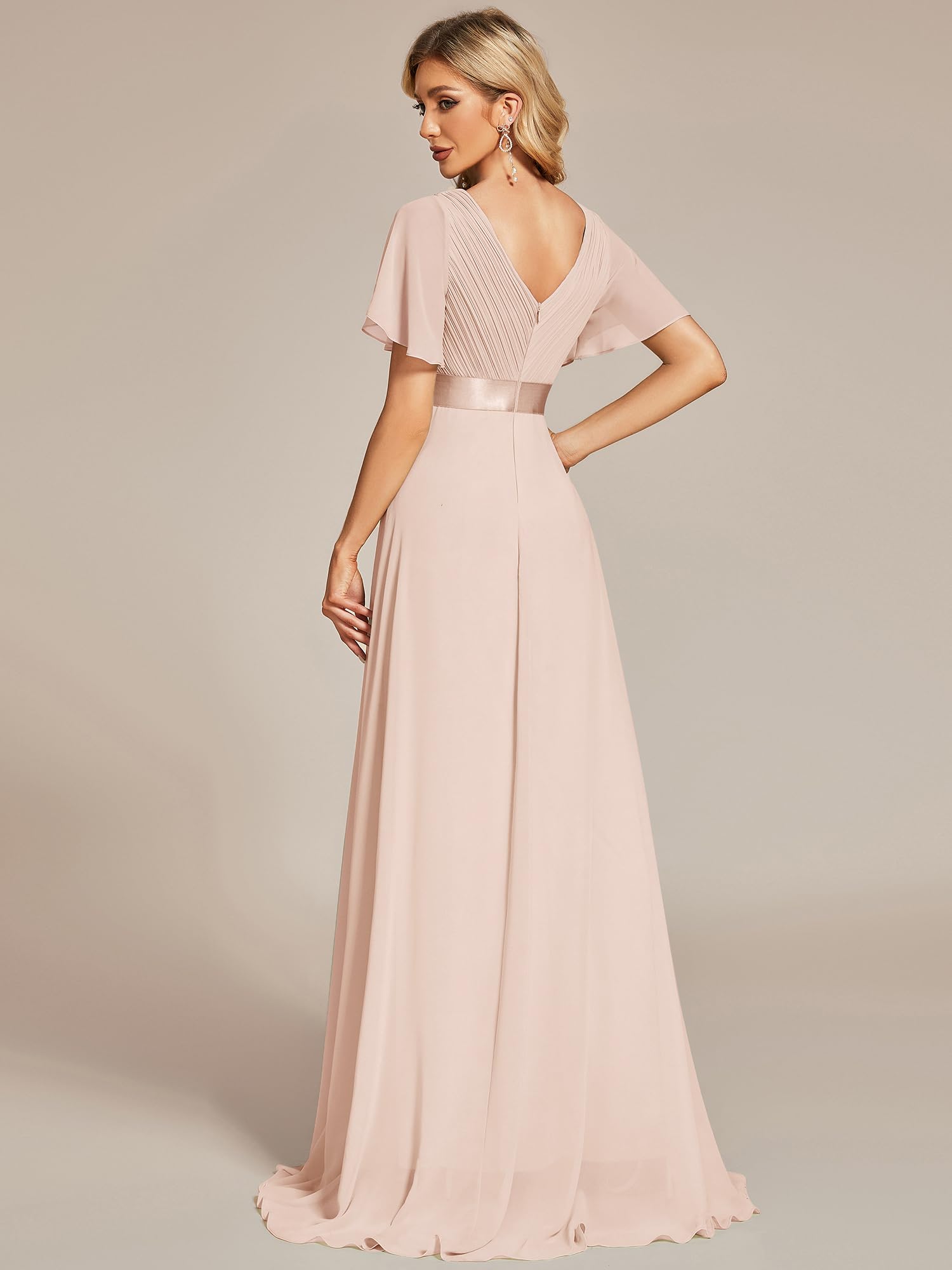 Ever-Pretty Robe de soirée en Double V-col et Manches Courtes 09890