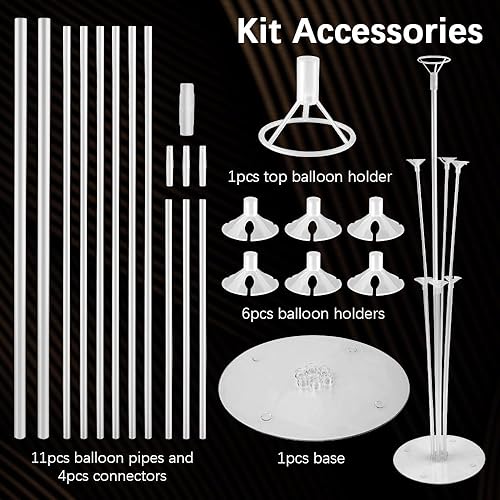 Miniatura 4 de Kit de 4 soportes para globos con base para globos para piso, soporte de arco de globos, soporte de centro de mesa para soportes de globos para