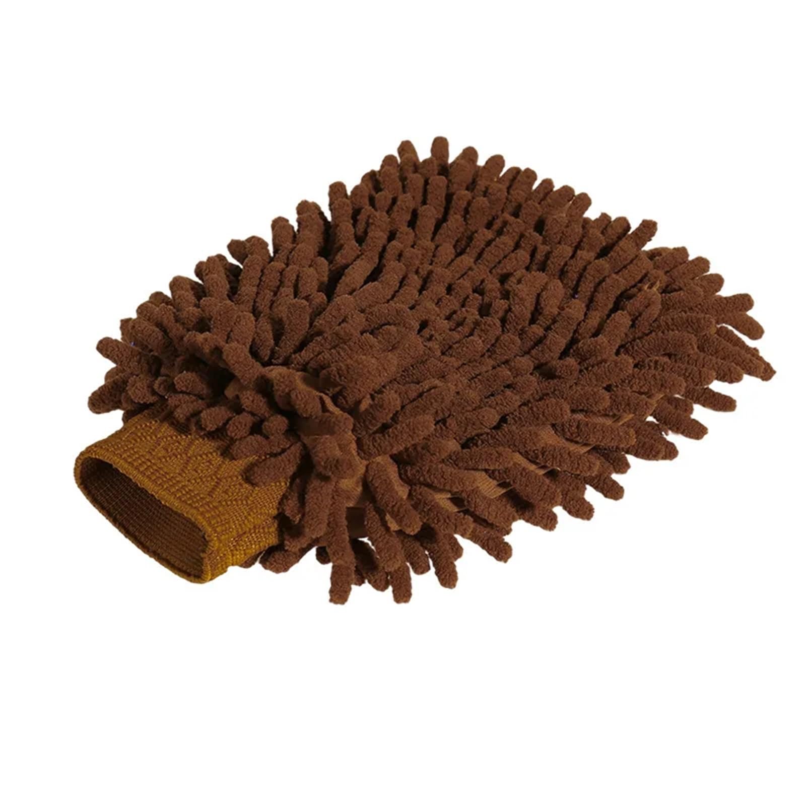 HEUchuan Fleece Car Wash Gloves 4pcs Microfiber Car Wash Cloth Gloves Automotive Double-sided Cleaning Drying Towels Thicken(Brown)