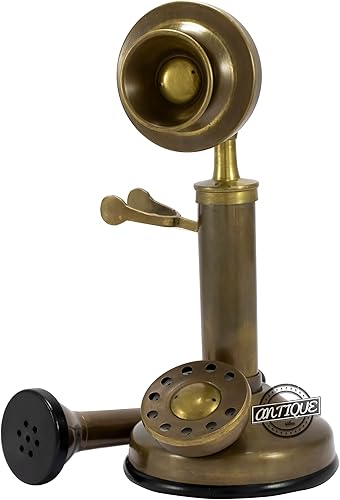 Miniatura 4 de Decoración antigua Candelabro Teléfono Esfera giratoria que no funciona Decoración del hogar Decoración de estante de escritorio (antiguo)
