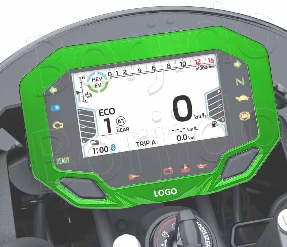 for Ni-nja 500 e-17 Hyb-rid Z500 2024N-in.ja 650 1000SXNi-n.ja 400 NI-N.JA 1000Z-X-4RR Z-X6R Z-X-10R Z H2SE Z900/SE/ABSZ650Accessories Meter Frame Screen Protector Cover Instrument Protection (Green)