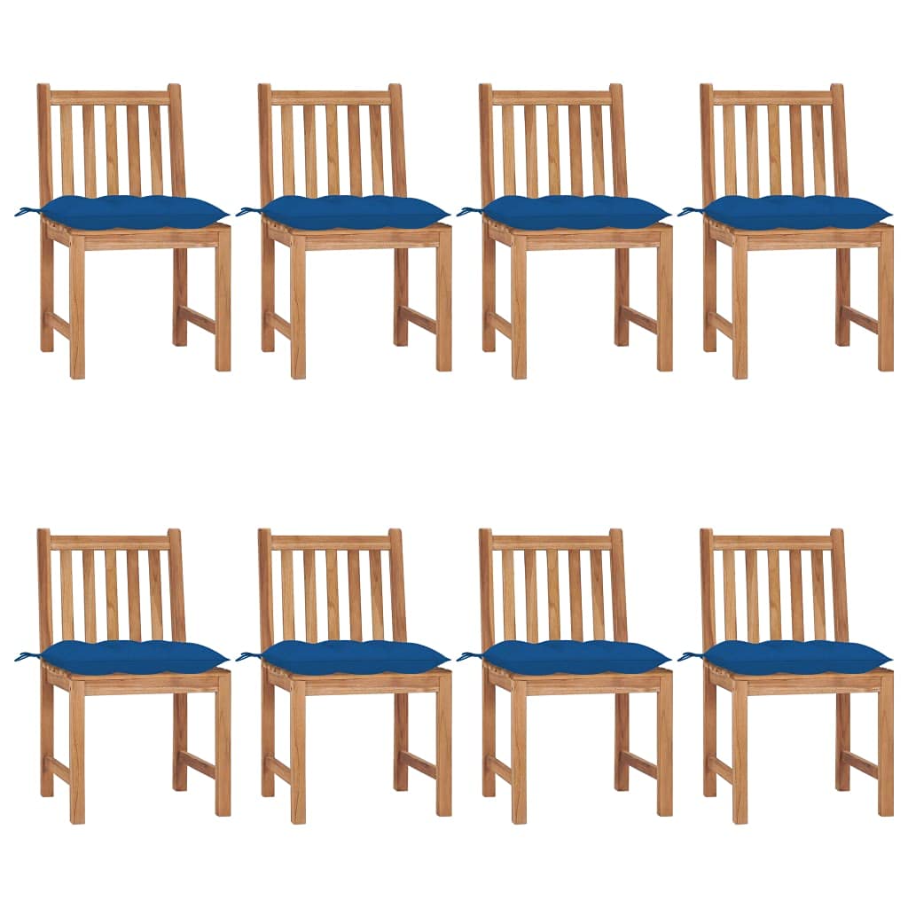 Generico Sedie da Giardino con Cuscini 8 pz in Legno Massello di Teak,Mobili da Giardino,Mobili e sedie da Giardino,Sedie da giardino-3073167