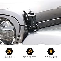 Vista 6 de Juego de pestillos de capó de aleación de aluminio de acero inoxidable para Jeep Wrangler JK JKU JL JLU y Gladiator JT 2007-2024, color negro