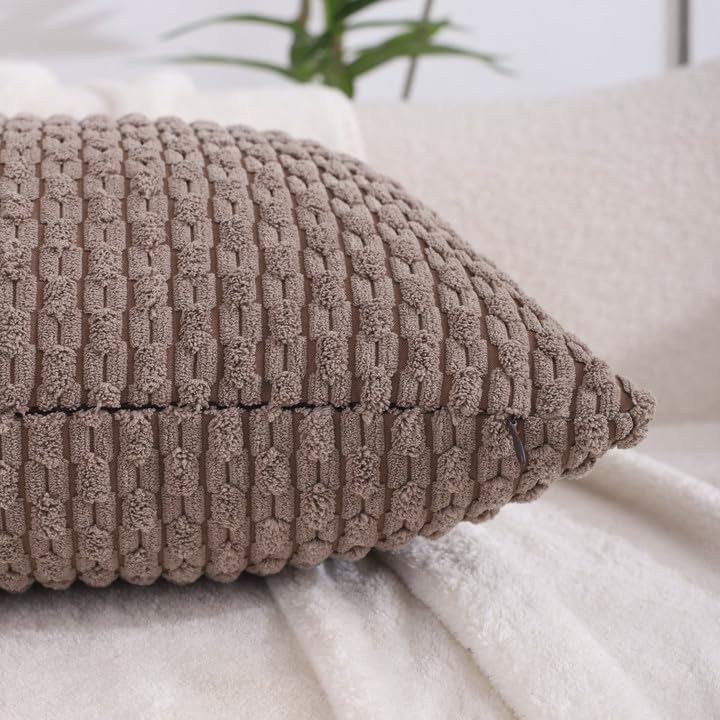 Miniatura 2 de VAKADO Juego de 4 fundas de cojín decorativas lumbares de 12 x 20 pulgadas para sofá, estilo rústico neutro, decoración del hogar, estilo bohemio,